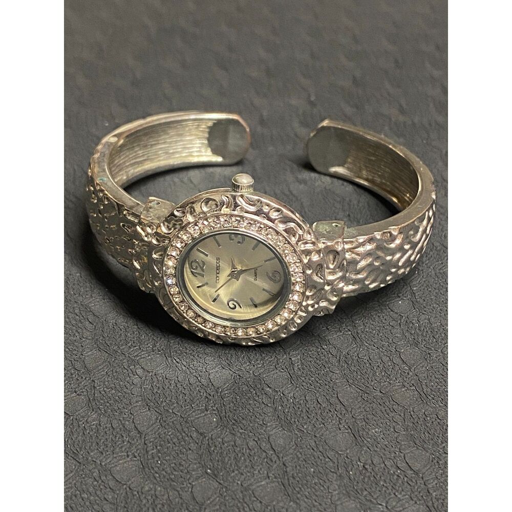 Vintage Concepts Crystal Cuff Bracelet Watch | Silver Bohemian | Women's Fashion